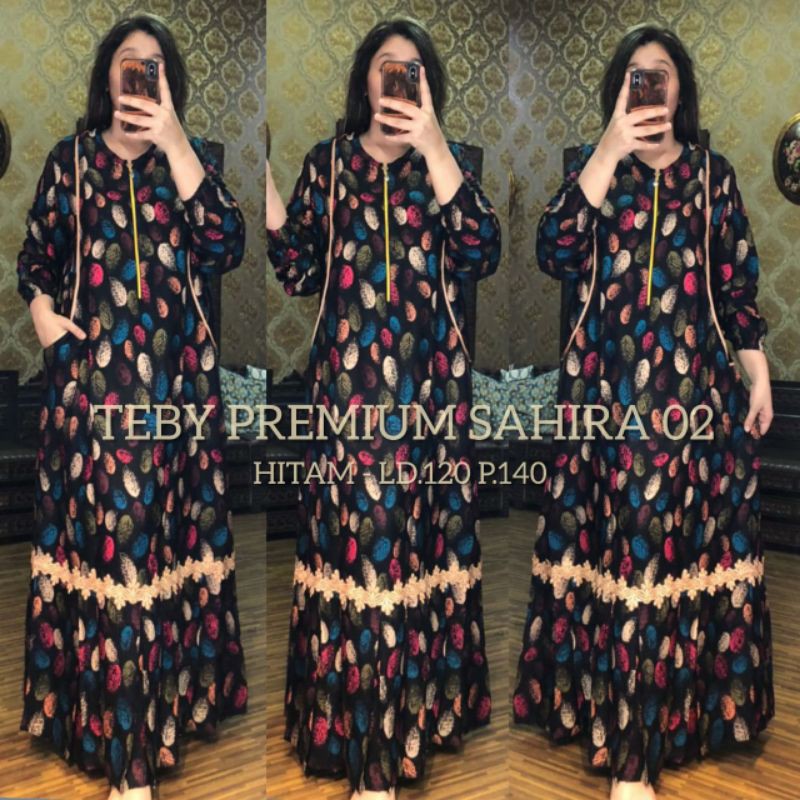 Daster arab TEBY PREMIUM SAHIRA Gamis Rayon Maxi Dress Premium import