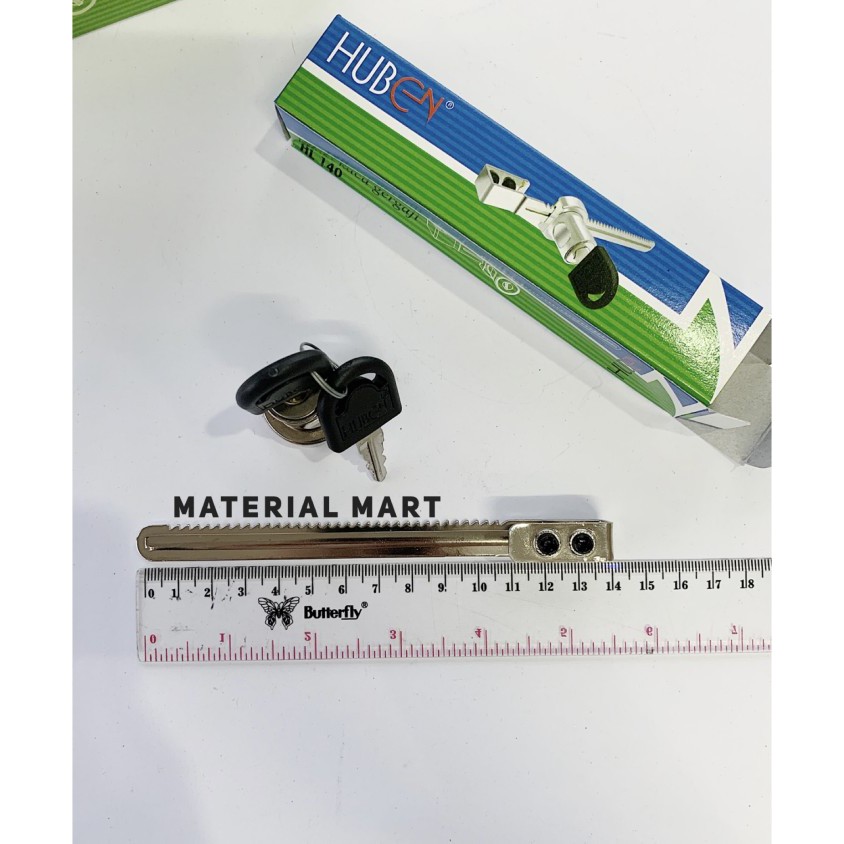 Kunci Kaca Geser Huben HL 140 | Kunci Laci Gerigi Sliding Etalase ORI | Material Mart