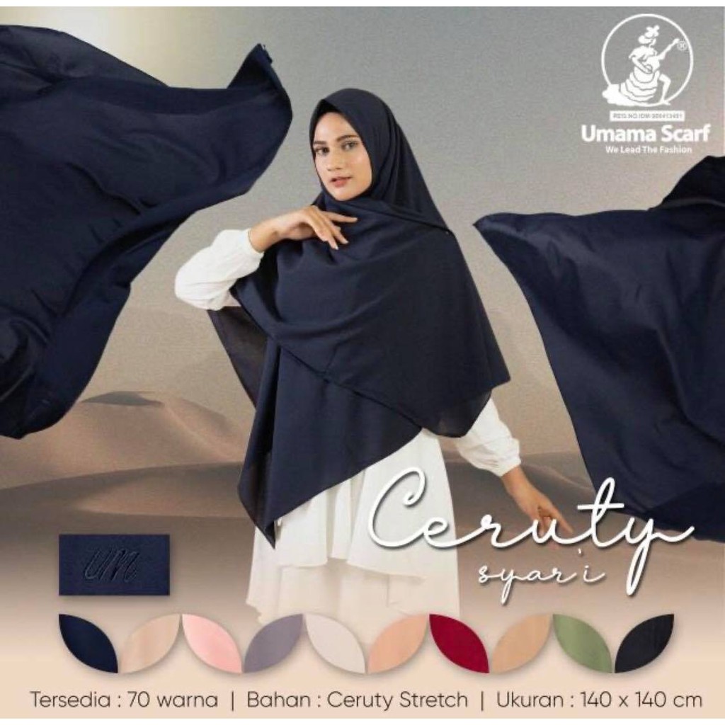 SEGI EMPAT UMAMA SYARI CERUTY / SAUDIA SYAR'I / HIJAB JILBAB KERUDUNG JUMBO CERUTY by umama scraft