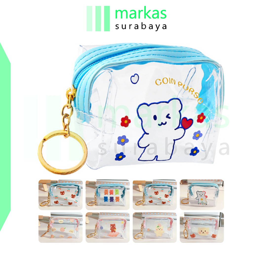 MARKAS HL0122 Pouch Transparan Mini Tas Kosmetik Motif  Make Up Bag Serbaguna