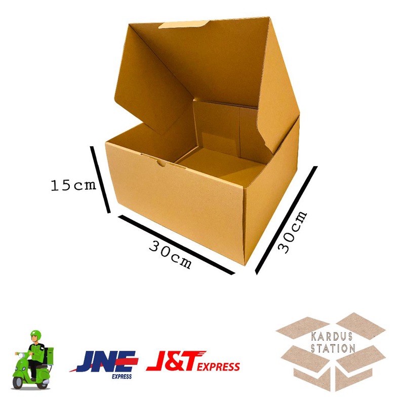 

kardus DIE CUT polos ukuran 30x30x15 cm BARU