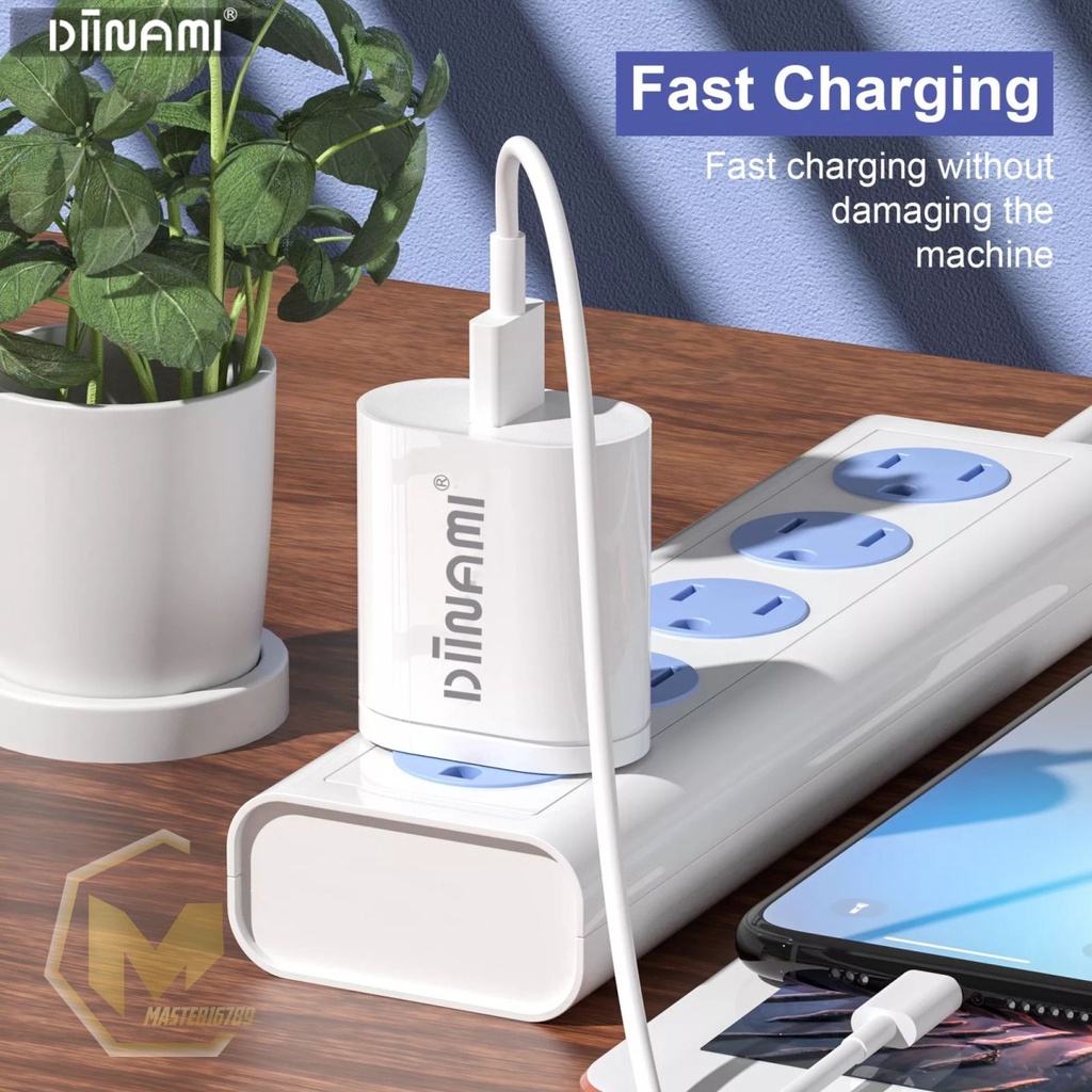 DIINAMI Adaptor Charger DM-Q1 Batok Charger Single Port Quick Charger 18W Qualcomm QC3.0 3A Output - Garansi Original Resmi 1 Tahun MA3389