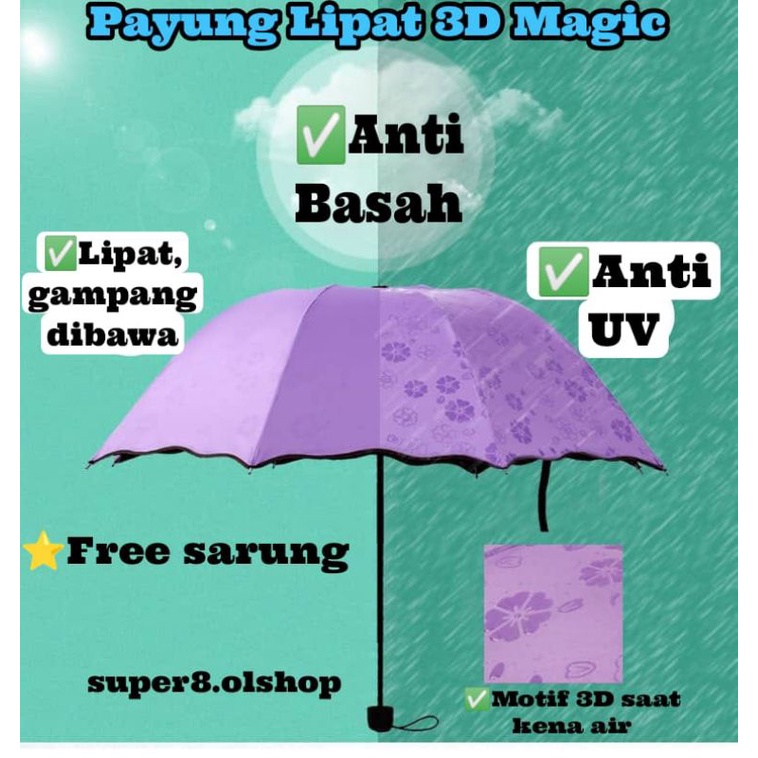 Payung Lipat 3D Ajaib⭐super8.olshop⭐