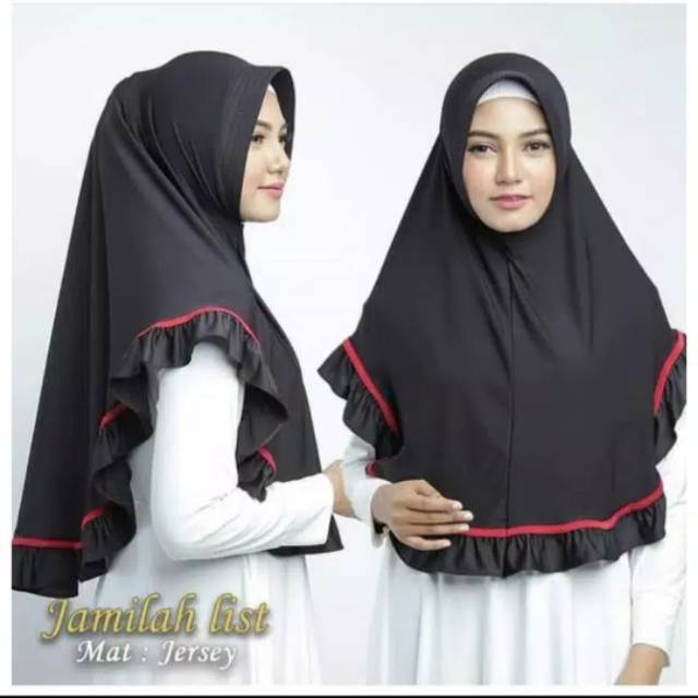Hijab JAMILAH list rempel / jilbab list rempel jersey