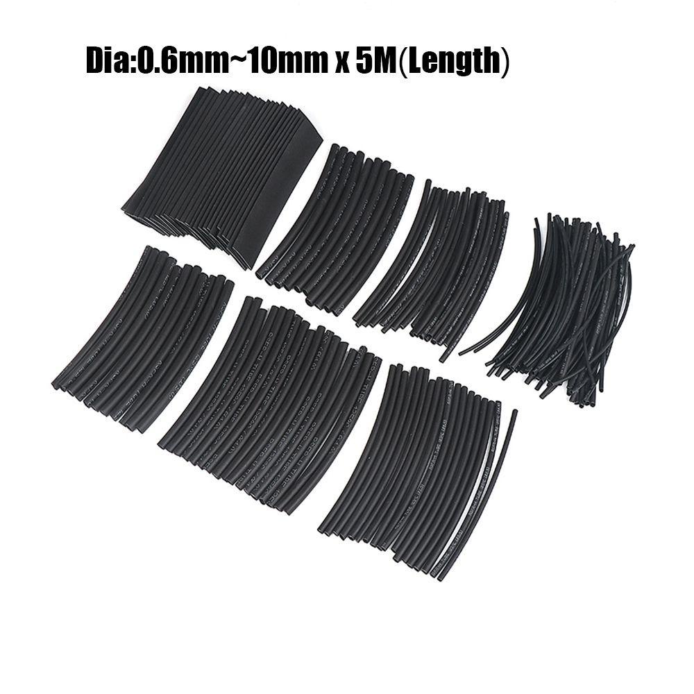 Solighter 5M Heat Shrink Tube weatherproof Warna Hitam Alat Tangan Kombinasi Tubing Kawat