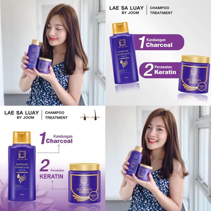 LEA SA LUAY SHAMPO + SPA SMOOTH KERATIN PERAWATAN RAMBUT RUSAK , RONTOK , KETOMBE , BERMINYAK