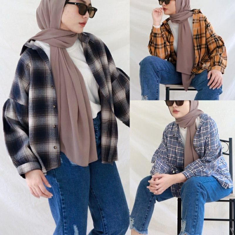 KEMEJA KIMBERLY OVERSIZE FLANEL SHIRT