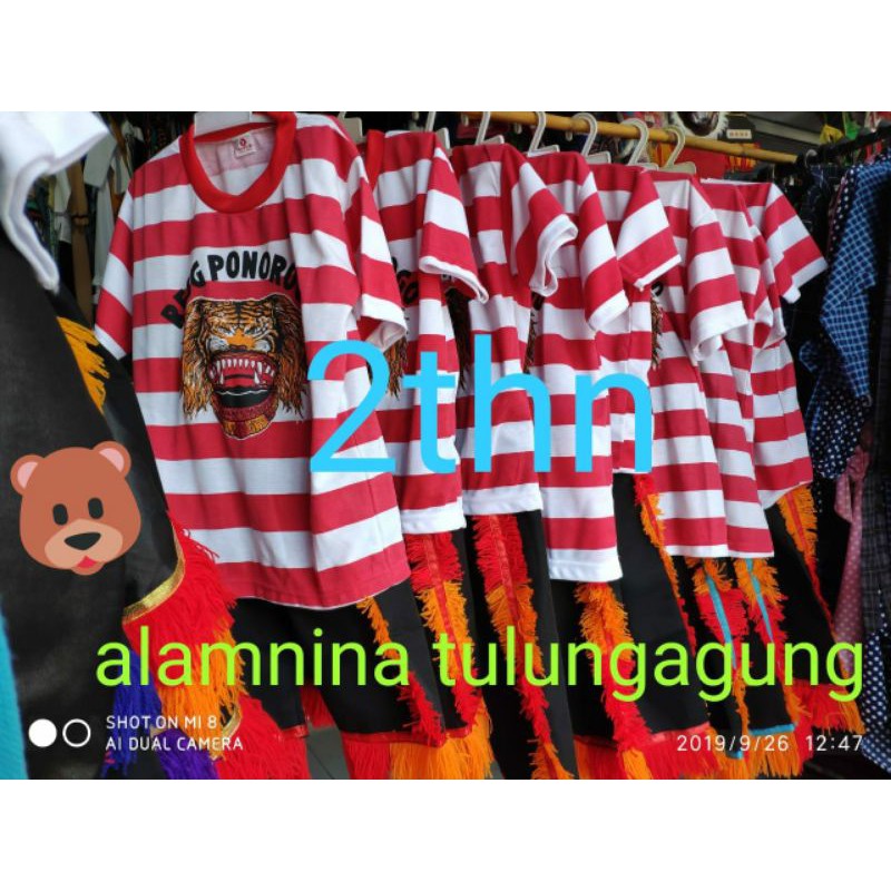 setelan kaos reog ponorogo anak anak