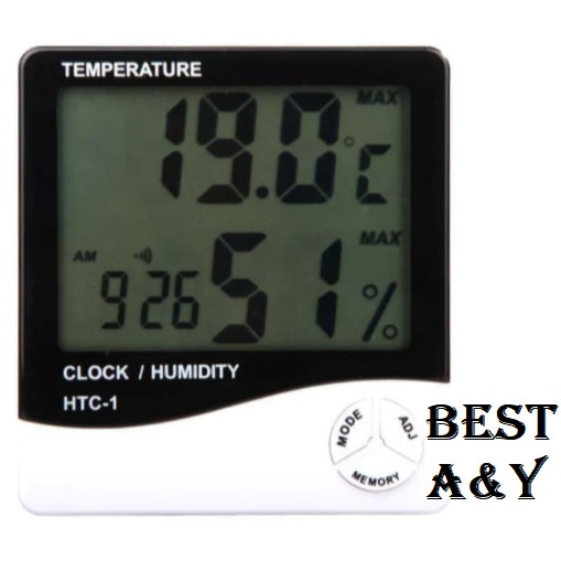 HTC-1 Termometer Hygrometer digital include Jam HTC1