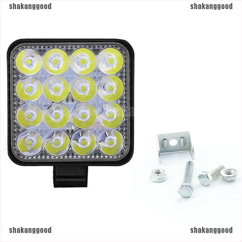 Lampu Sorot Flood Beam 48W 16LED 12V / 24V untuk Foglamp Mobil / ATV / Off-Road