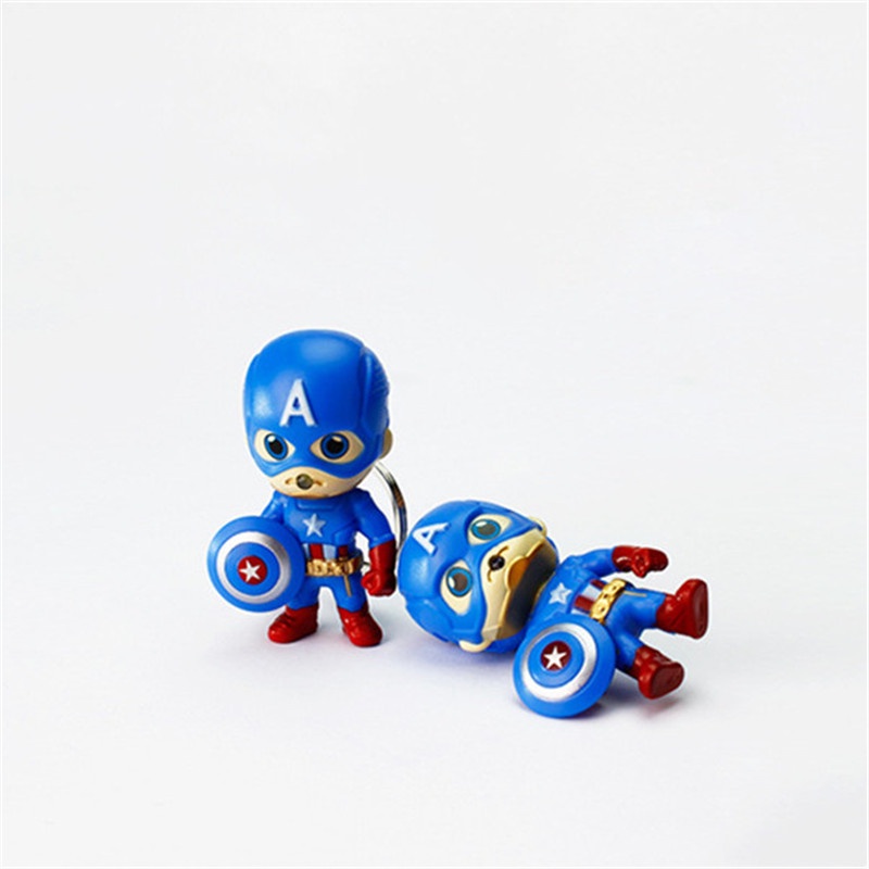 Marvel Gantungan Kunci Action Figure Captain America Dengan Lampu LED + Suara