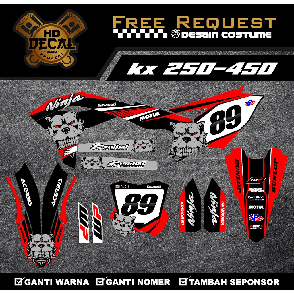 Decal Sticker Motor Kawasaki KX 250 F full body - Stiker Dekal KX 250F