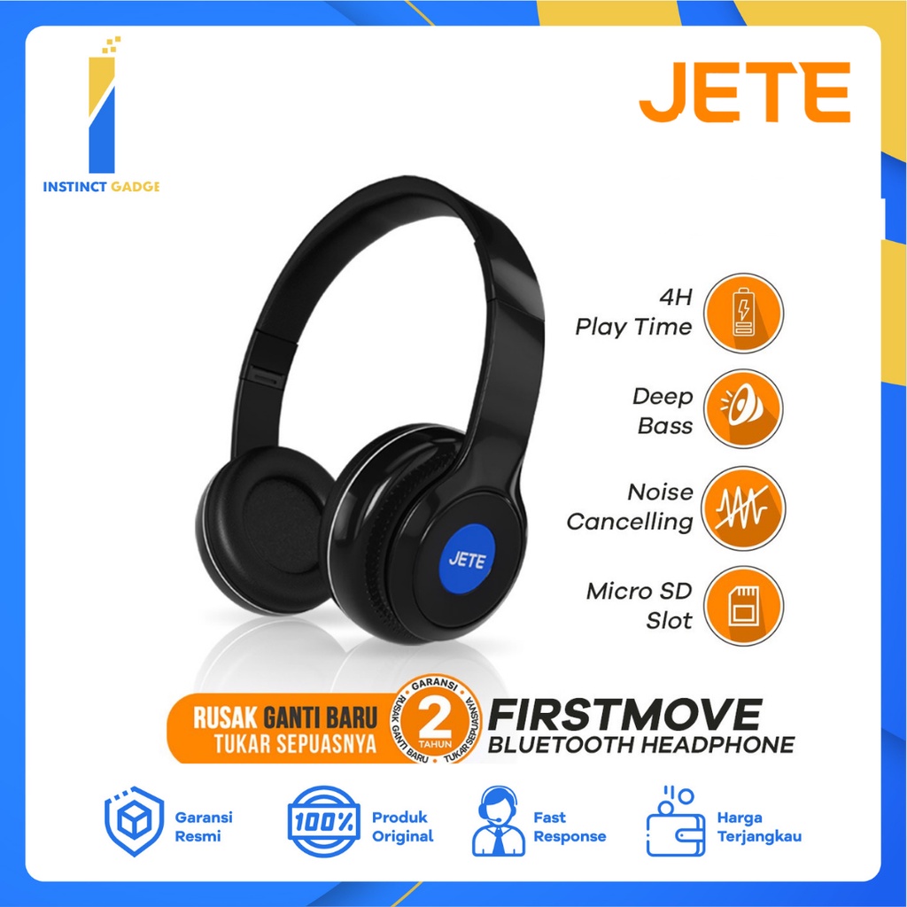 JETE Headphone Bluetooth Firstmove Stereo Wireless Audi
