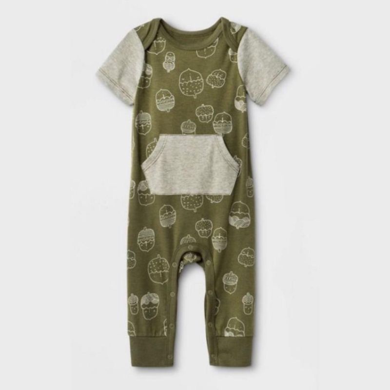 jumpsuit bayi unisex cat&jack-Hijau peanut