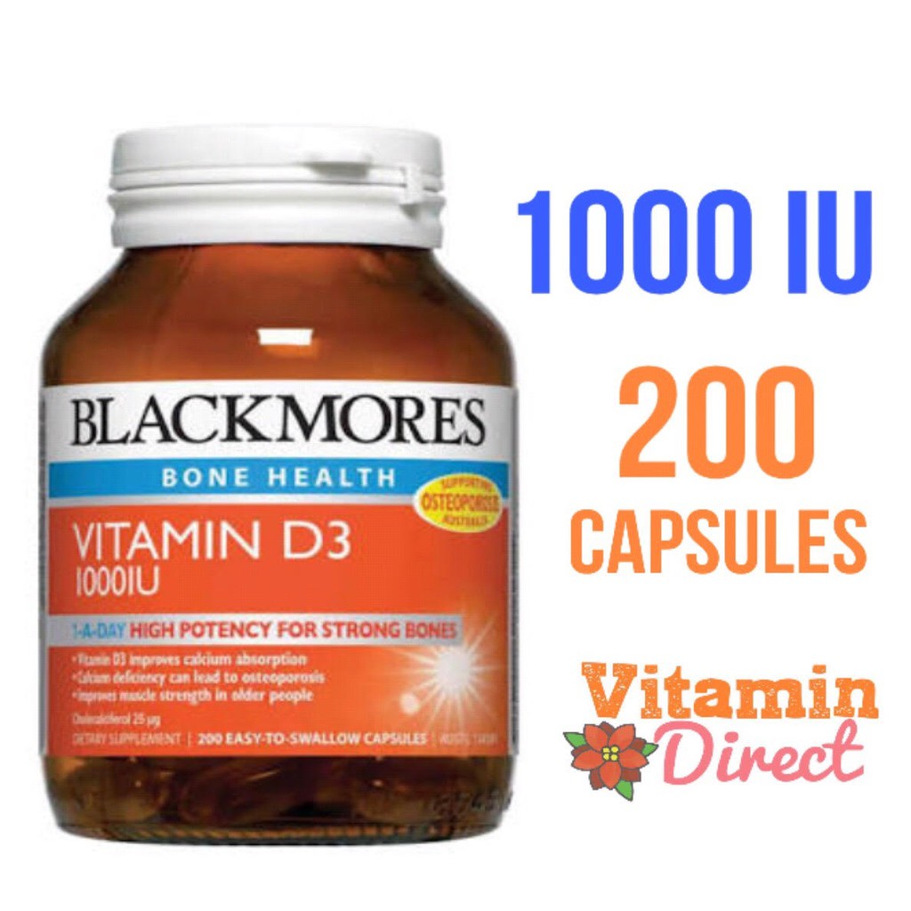 Blackmores Vitamin D3 1000 Iu 200 Capsules