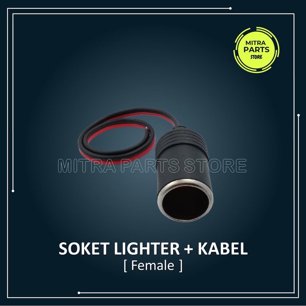 Soket Socket Lighter Universal + Kabel Charger Motor Mobil Modifikasi Soket Pemantik Rokok