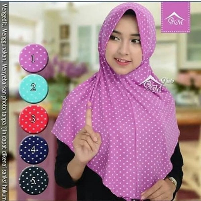 JILBAB LANGSUNG INSTAN SYRIA BERGO SERUT TALI AMANDA MOTIF POLKADOT