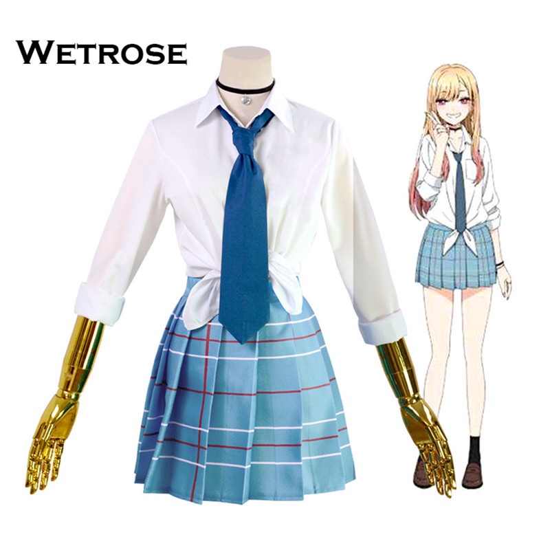 【Wetrose】My Dress-Up Darling Kitagawa Marin Cosplay Costume Jk Skirt Set with Wig