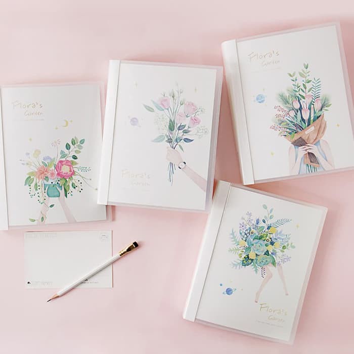 Binder Polos - Binder Plastik - Binder Loose Leaf Buku Catatan Binder Floras Garden File Binder 20