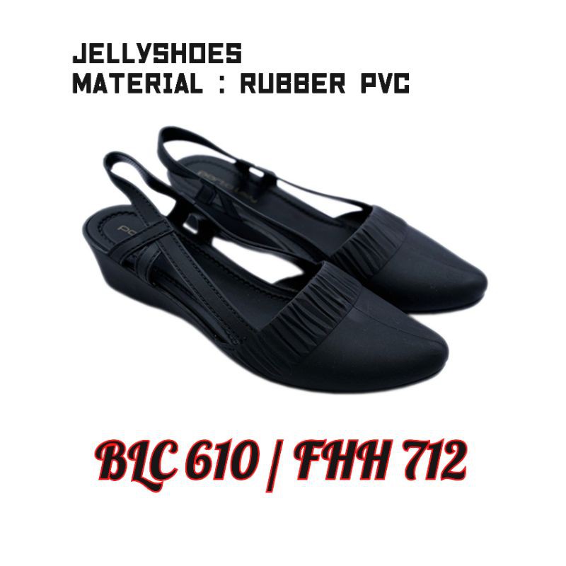 Sun-BARBARA Wedges Jellyshoes Sepatu Kerut Tali BLC 610 HTM