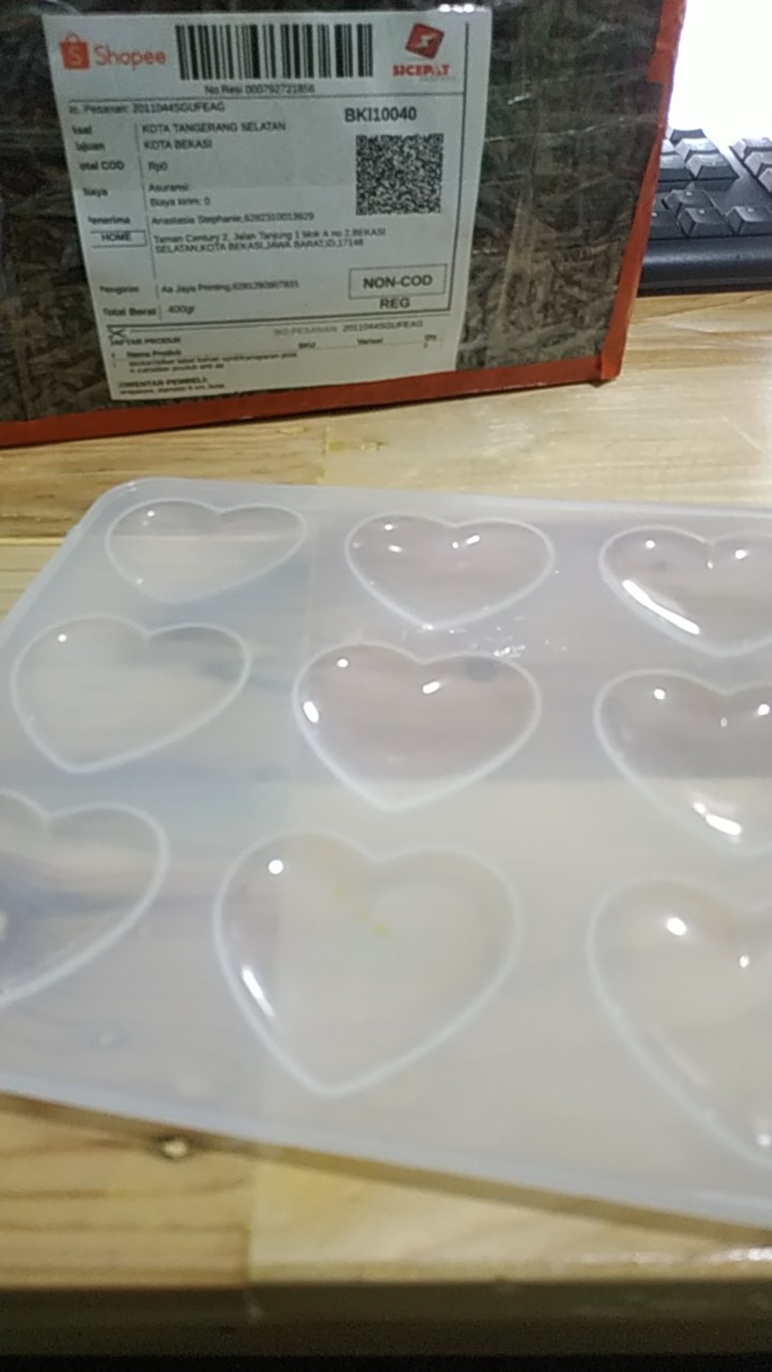 Hw Cetakan Silikon Bentuk Tetesan Air Dengan Lubang Untuk Perhiasan Diy