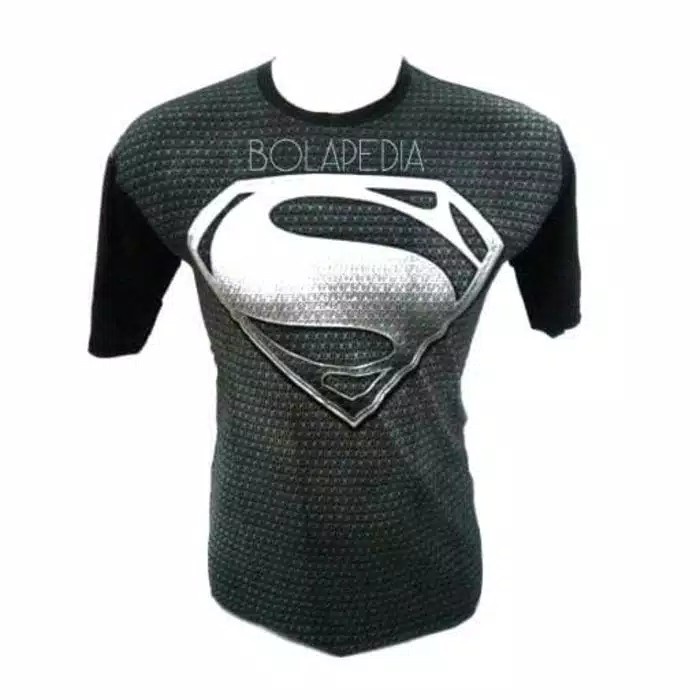Baju Fitness Ketat Pria Kaos SUPERMAN BLACK / kaos superhero baju distro fashion pria