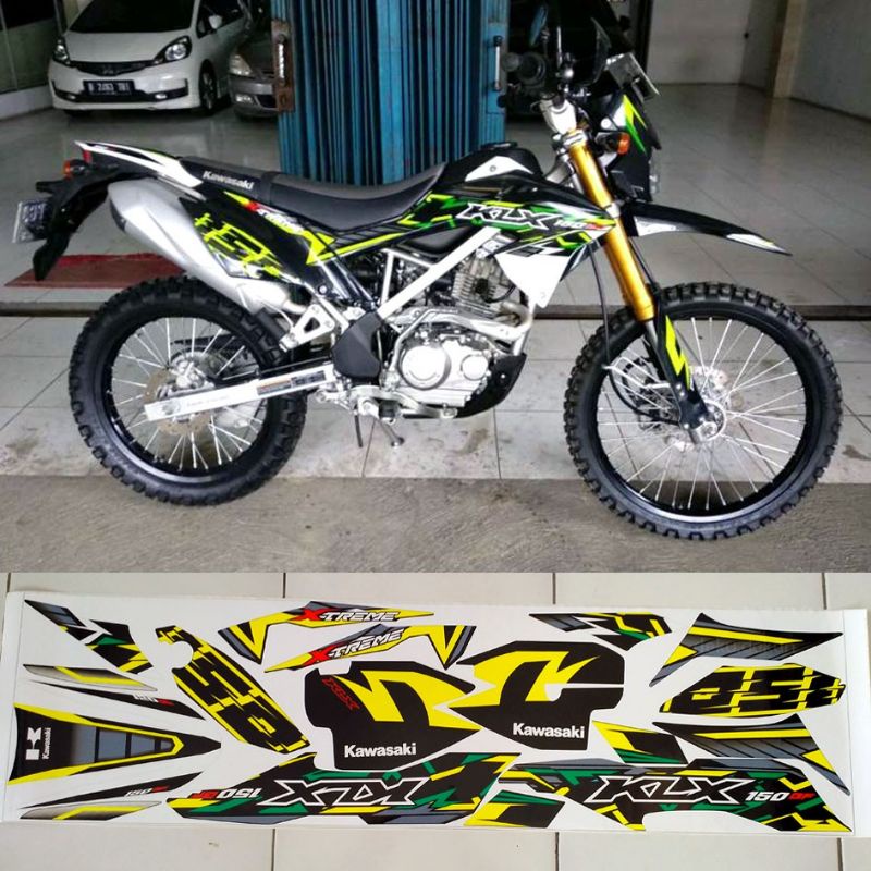 striping klx 150 bf 2018 se extreme hitam / striping kawasaki klx 150 bf 2018 se extreme hitam / str