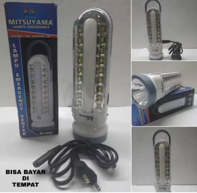 Lampu Emergency + Senter Mitsuyama MS 6032 Jumbo baterai 12000 mAhY