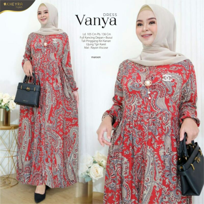 VANYA DRESS - DRESS RAYON MOTIF GAMIS RAYON MOTIF