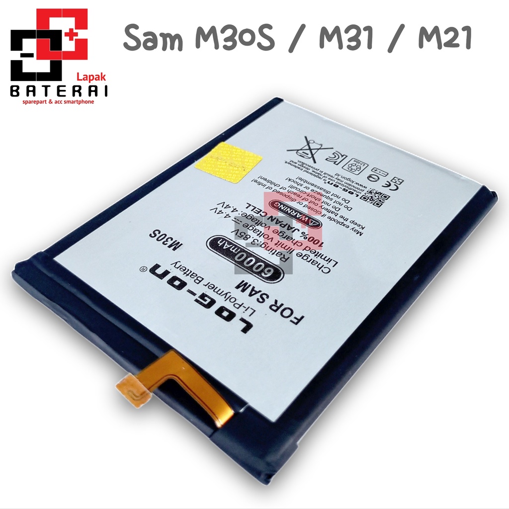 LOG - ON Baterai Samsung M21 m215 Double IC Protection Battery Batre