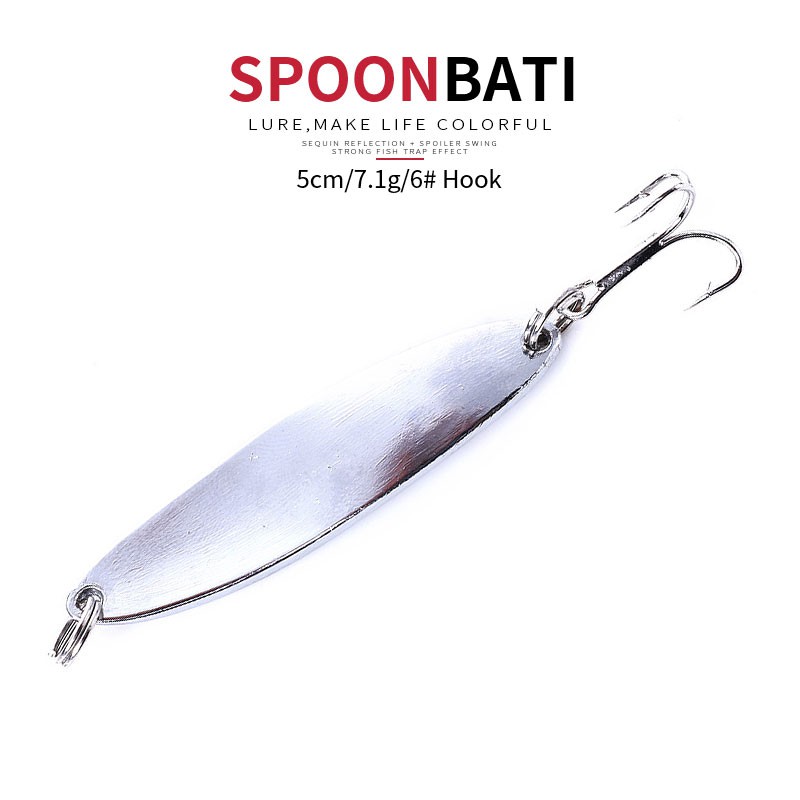 HENGJIA 1pcs 5cm/7.1g Metal Sequins Umpan Payet Pancing Spoon Bait Fishing Lure Ikan Tackle