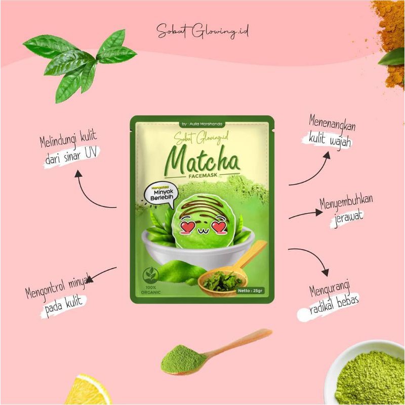 masker organik sobat glowing (pembelian 5pcs free kuas)
