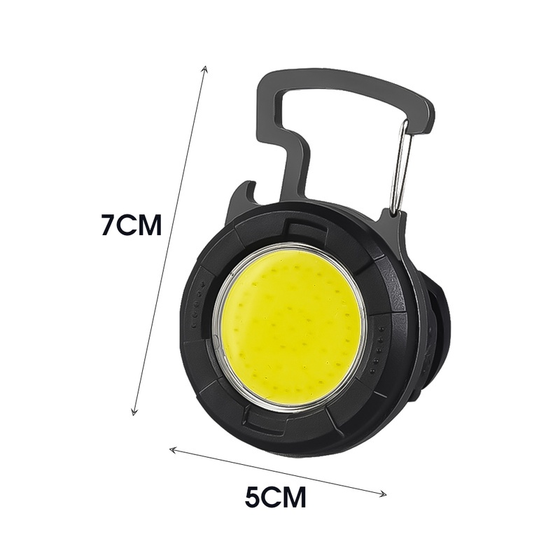 Gantungan Kunci Senter Led COB Mini Usb Rechargeable Portable Multifungsi Untuk Outdoor / Camping