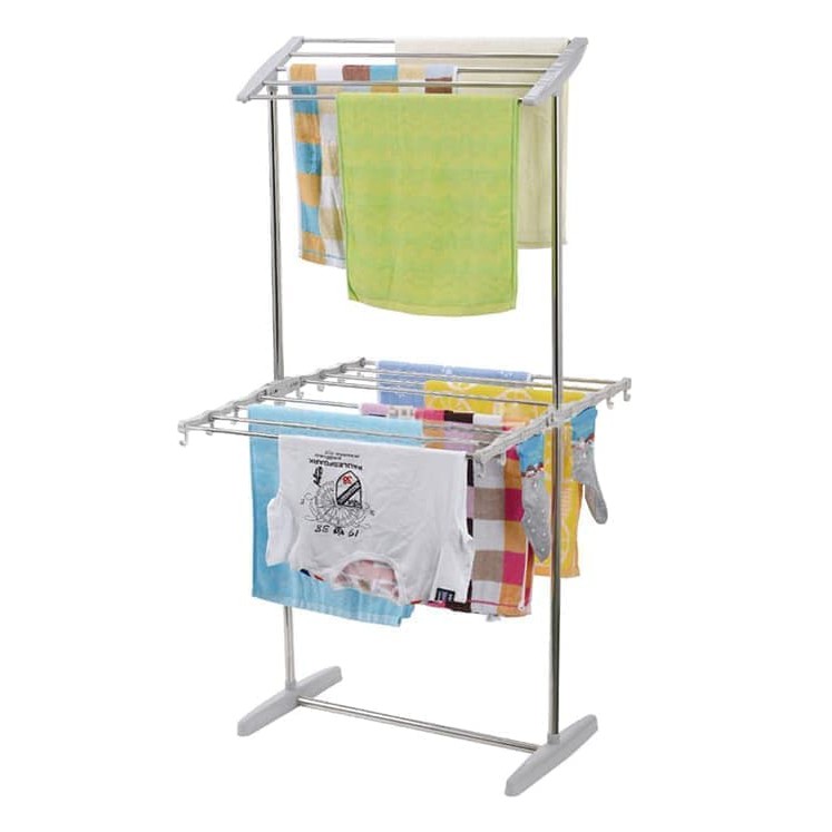 Jemuran Baju 2 susun Foldable Aluminium Laundry rak lipat Jemuran Baju 2 susun Foldable Aluminium Laundry rak lipat