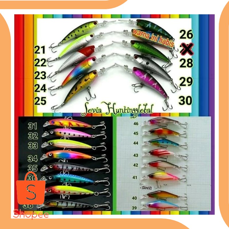 Jual onderdil lure minnow umpan pancing ikan mulut panjang - blabber cran Diskon