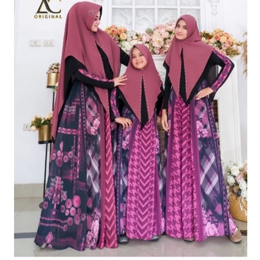 (TERBARU KHUSUS ANAK)gamis syari wanita | gamis anak cauple | alesha cauple syari | by AC original
