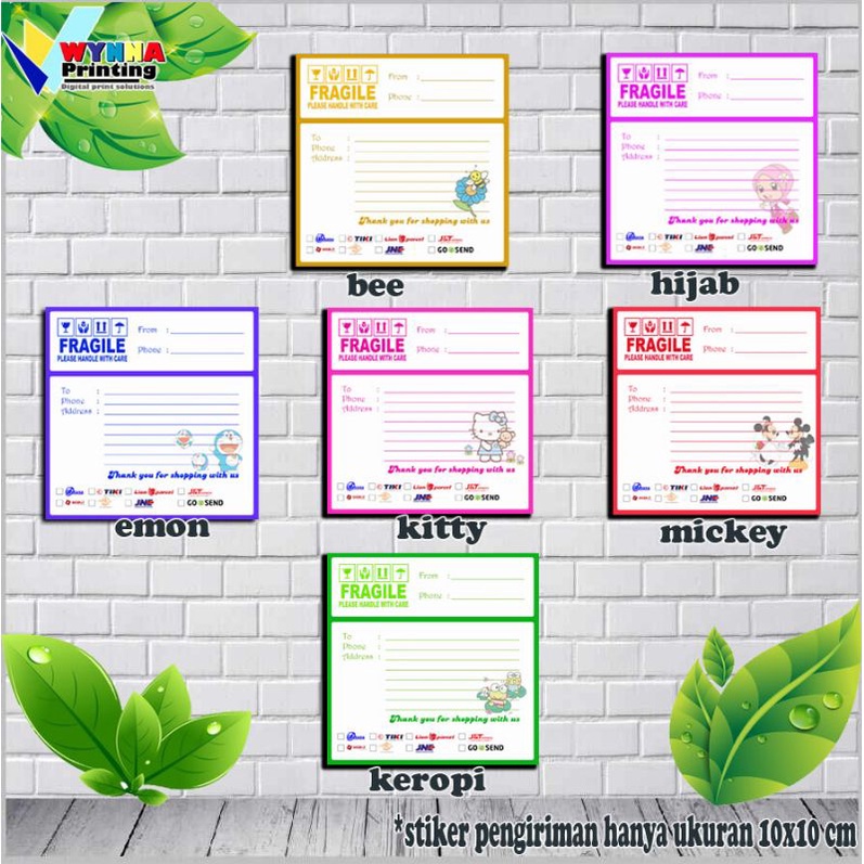 

Label kertas pengiriman motif garis