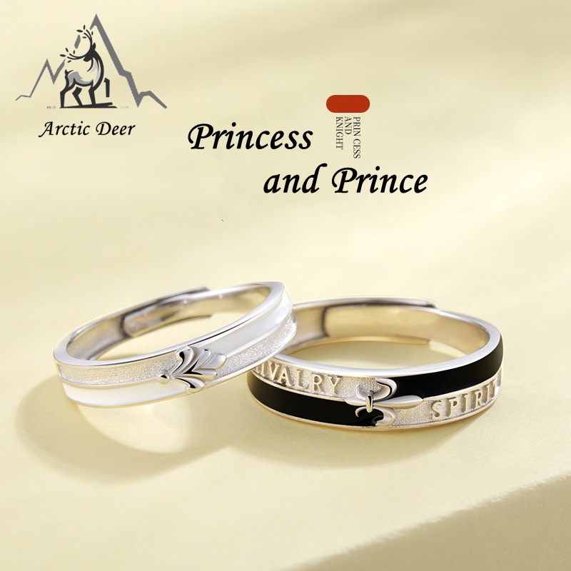 Cincin couple-Princess and Prince cincin pasangan cincin titanium Original Arctic Deer