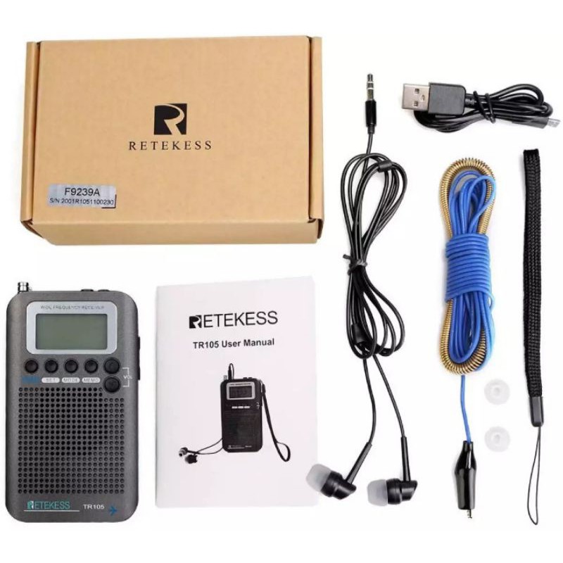 Retekees TR105 Retevis TR-105 Radio Portable VHF Airband FM AM SW Timer Silimar Hanrongda HRD-737