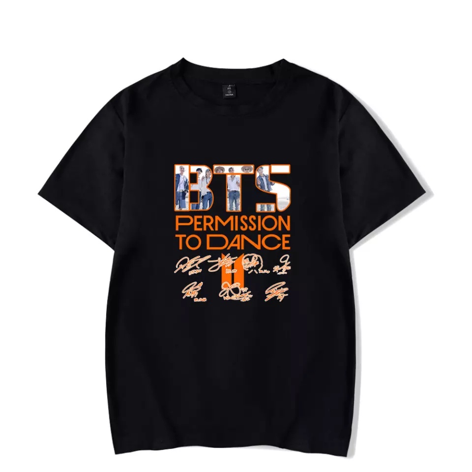 Kaos Bts Permission To Dance Konser LA Jimin Jungkook Taehyung T-shirt BTS Permission To Dance On Stage Atasan BTS KPop Full Member