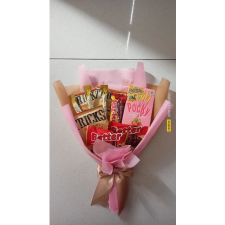 Buket bucket bouquet pocky beng beng snack jajanan
