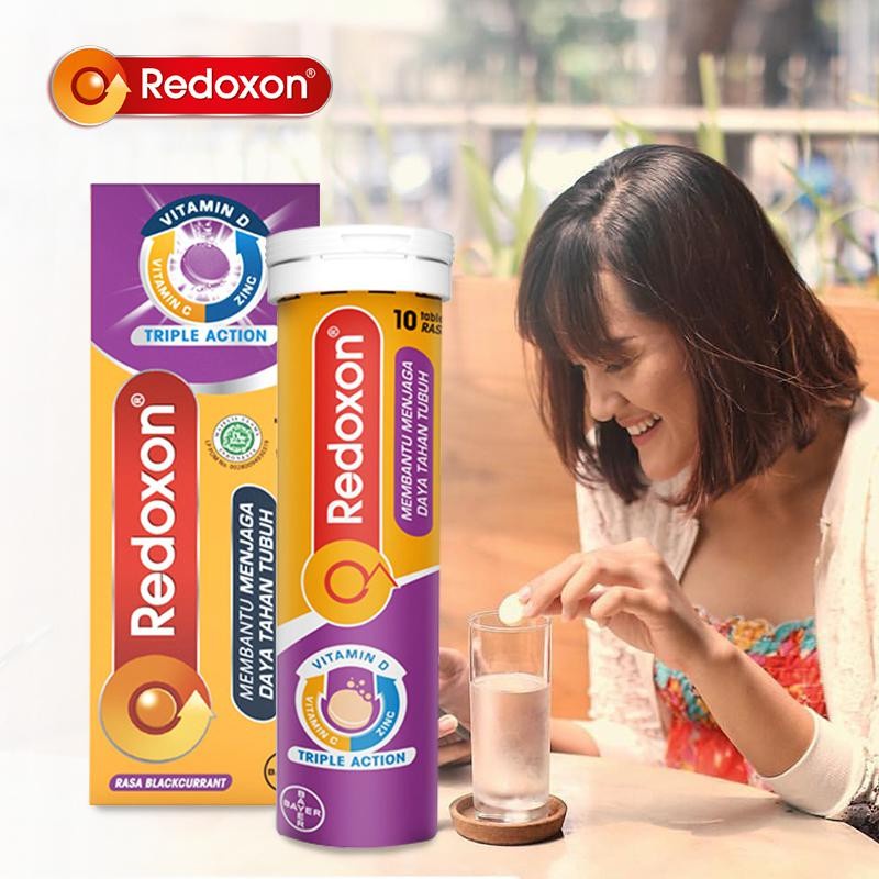 Redoxon Triple Action isi 10 Tablet - Redoxon isi 10 - Blackcurrant