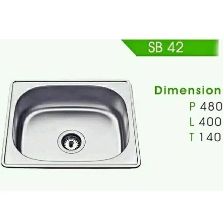 SINK BAK CUCI PIRING ROYAL SB42 48X40X15 CM SB 42