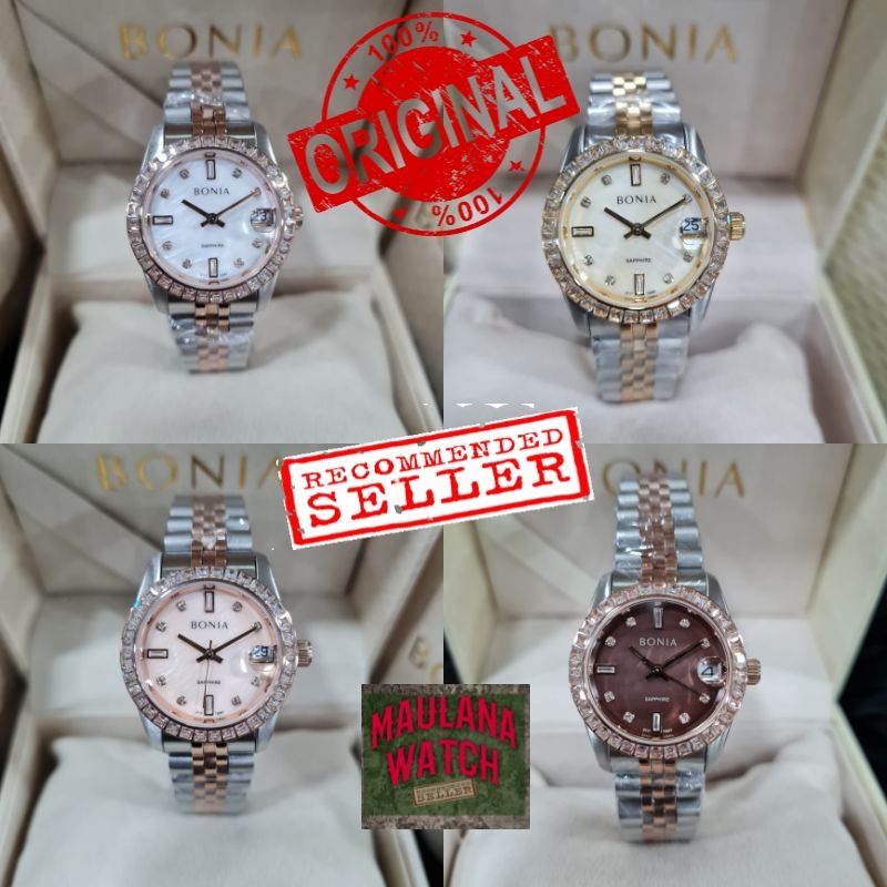 JAM TANGAN PRIA WANITA | RANTAI | KULIT | KARET | MURAH | BONIA - BNB 10087 FOR LADIES BATERAI ALL S
