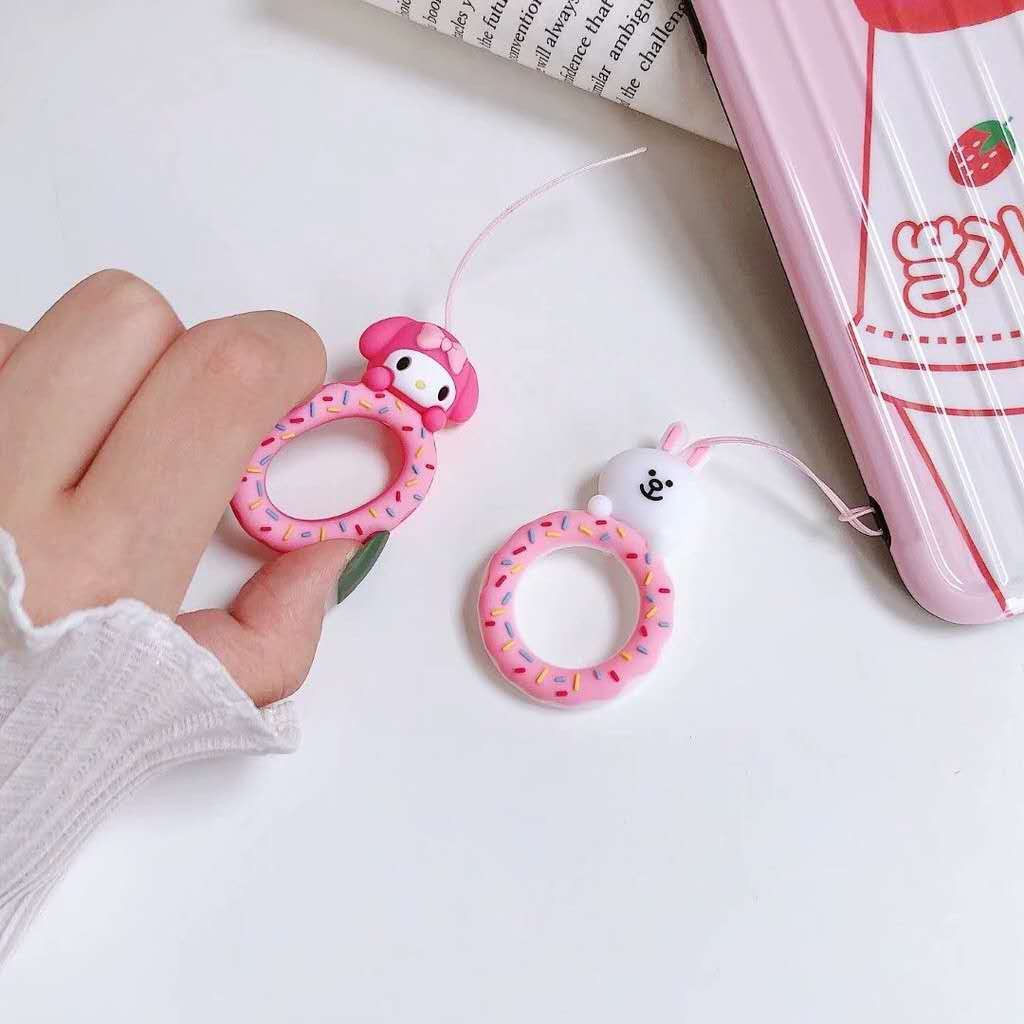 Spot Casing Soft Case Motif Kartun Donat Lucu Ala Jepang Korea Ring Holder Untuk Iphone Xr Xsmax