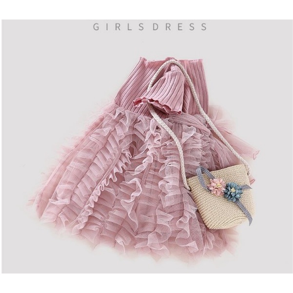 DRESS ROMBE ROMBE  baju dress tutu anak perempuan set import