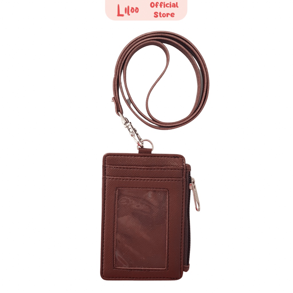 

Lanyard Flashee Zipper Kulit Resleting Cokelat Tua Name Tag Seleting ID Card Risleting Name Tag Zipper Kulit Sintetis v2