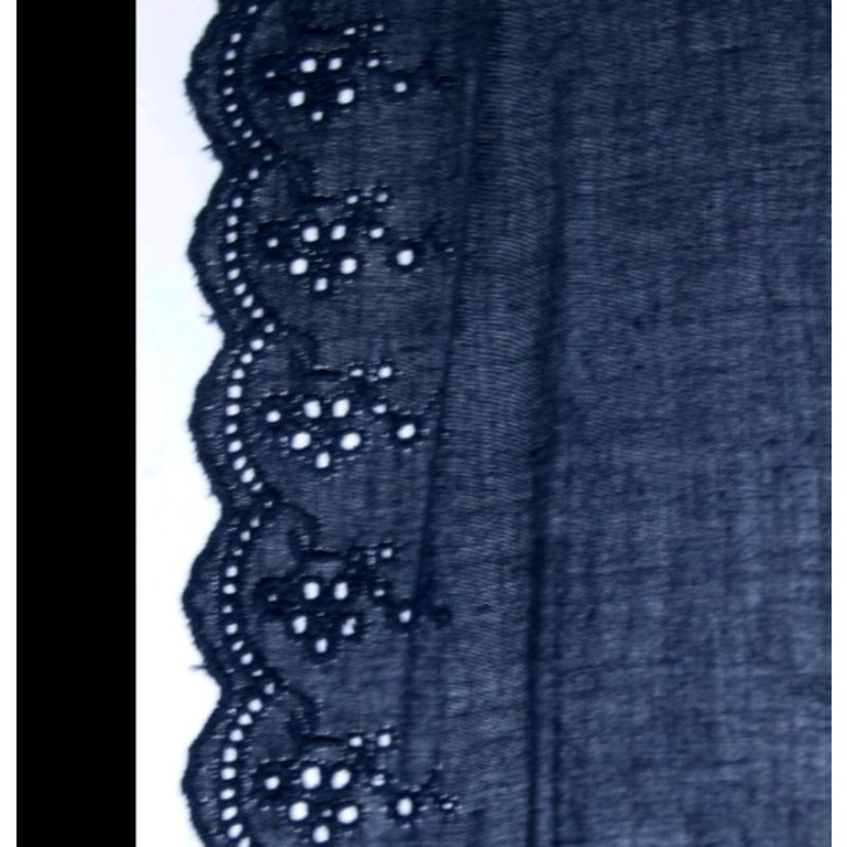 renda katun ukuran 10 cm permeter biru navy