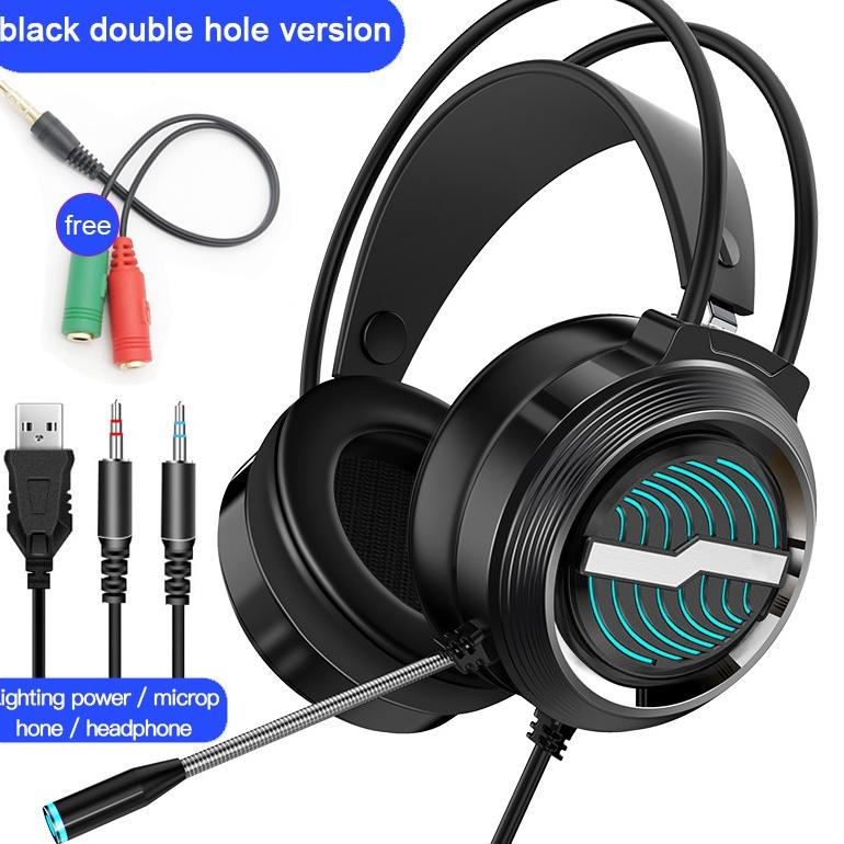 (X-EOR) (✪) Headset bando Gaming with Microphone noise cancelling Headphone besar Wired headfone Gam