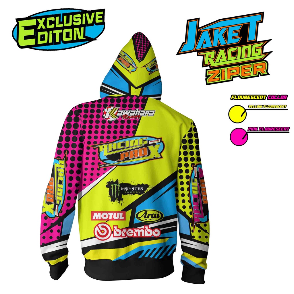 JAKET RACING ZIPPER LIMITID EDITION  exclusive  MAGENTA STABILO WARNA STABILO TERBAIK